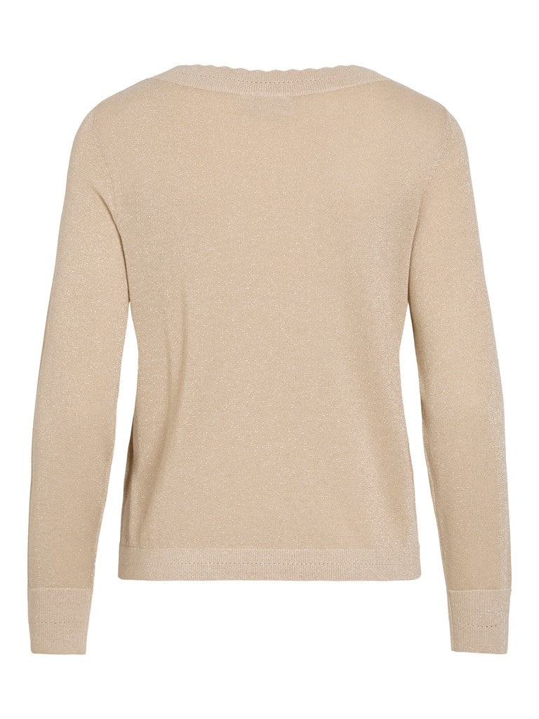 Viginny glitter striktrøje - Frosted Almond